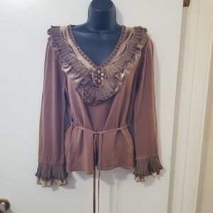 Minkas Velvet Beaded Top Women's Extra Large